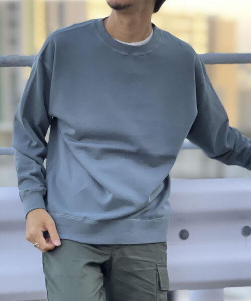 BARNS OUTFITTERS(バーンズアウトフィッターズ)の「【BARNS OUTFITTERS/バーンズアウトフィッターズ】別注 スウェット SOLID(スウェット・メンズ・ベージュ/エメラルド・MEDIUM/LARGE/SMALL)」の5枚目の写真