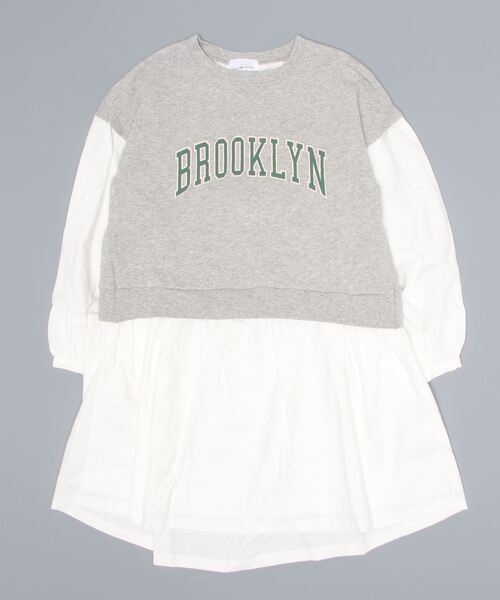 Lycee mine（リセマイン）の「【ドッキング】トレーナーレイヤードワンピース（ワンピース・キッズ・トップグレー/チャコール・M/S）」の2枚目の写真