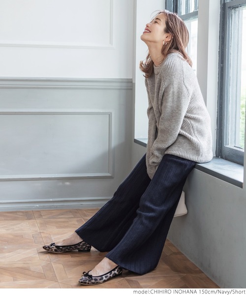 coca（coca）（コカ）の「＼新色登場／ふわふわ太リブニットパンツ（その他パンツ・レディース・チャコールグレー/ネイビー/ベージュ・SHORT/LONG）」の9枚目の写真