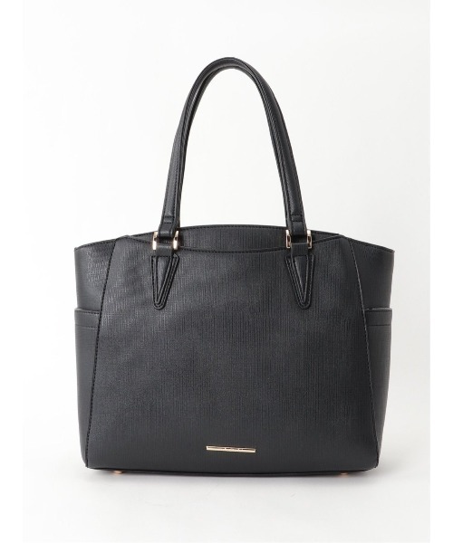 m.f.editorial（エムエフエディトリアル）の「エムエフエディトリアルレディース/m.f.editorial：Women  サフィアーノ型押し バイカラートートバッグ A4対応（トートバッグ・レディース・ブラック/ライトグレー・FREE）」の2枚目の写真