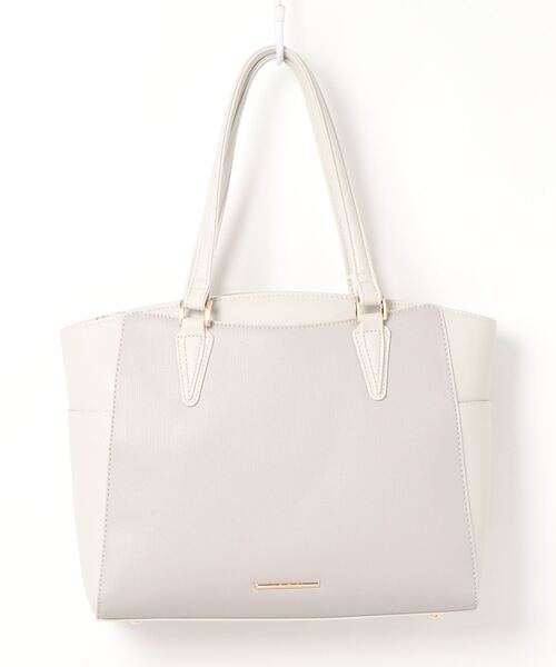 m.f.editorial（エムエフエディトリアル）の「エムエフエディトリアルレディース/m.f.editorial：Women  サフィアーノ型押し バイカラートートバッグ A4対応（トートバッグ・レディース・ブラック/ライトグレー・FREE）」の12枚目の写真