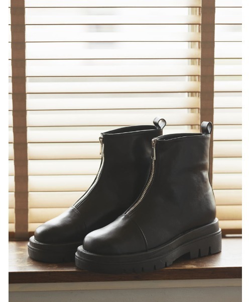Re:EDIT（リエディ）の「フロントジッププラットフォームブーツ（ブーツ・レディース・ブラック/アイボリー・SMALL/MEDIUM/LARGE/X-LARGE/XX-LARGE）」の8枚目の写真