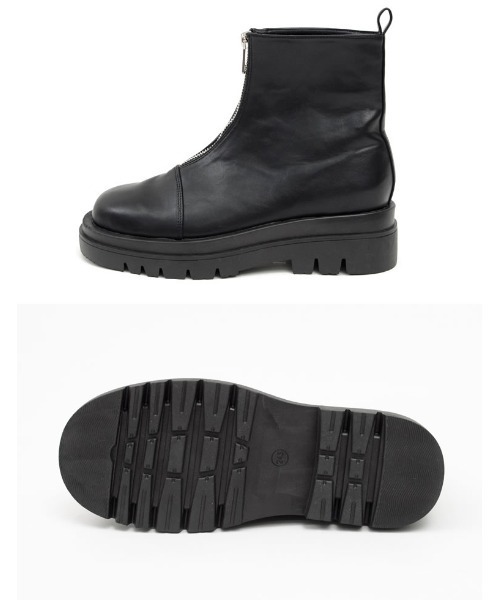 Re:EDIT（リエディ）の「フロントジッププラットフォームブーツ（ブーツ・レディース・ブラック/アイボリー・SMALL/MEDIUM/LARGE/X-LARGE/XX-LARGE）」の7枚目の写真