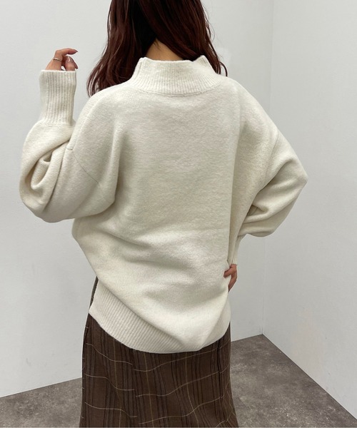 apres jour mignon(アプレジュールミニョン)の「ハイネックモチモチニットプルオーバー【ZOZOTOWN限定アイテム】(ニット/セーター・レディース・レッド/マスタード/グリーン/オレンジ系その他/ブラック/アイボリー/グリーン系その他3/パープル/ブルー/ブルー系その他2・X-LARGE/フリー)」の14枚目の写真