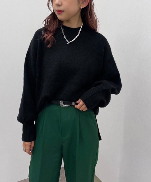 apres jour mignon(アプレジュールミニョン)の「ハイネックモチモチニットプルオーバー【ZOZOTOWN限定アイテム】(ニット/セーター・レディース・レッド/マスタード/グリーン/オレンジ系その他/ブラック/アイボリー/グリーン系その他3/パープル/ブルー/ブルー系その他2・X-LARGE/フリー)」の18枚目の写真