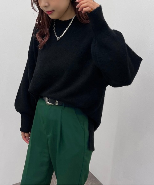 apres jour mignon(アプレジュールミニョン)の「ハイネックモチモチニットプルオーバー【ZOZOTOWN限定アイテム】(ニット/セーター・レディース・レッド/マスタード/グリーン/オレンジ系その他/ブラック/アイボリー/グリーン系その他3/パープル/ブルー/ブルー系その他2・X-LARGE/フリー)」の19枚目の写真