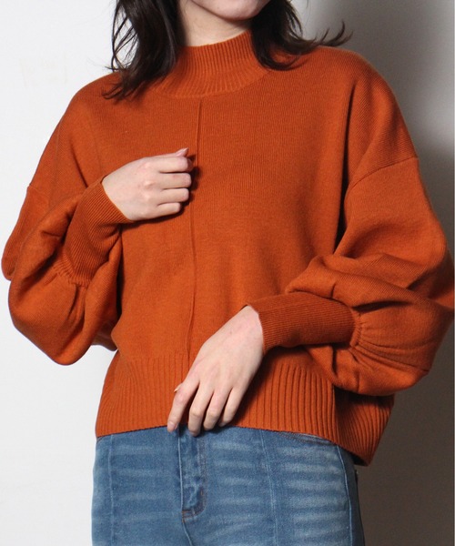 one way（ワンウェイ）の「【oneway】モックネック総針ニット（ニット/セーター・レディース・ブラック/ホワイト/ライトブルー/ライトグリーン/オレンジ/イエロー・FREE）」の6枚目の写真