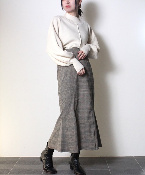 one way（ワンウェイ）の「【oneway】モックネック総針ニット（ニット/セーター・レディース・ブラック/ホワイト/ライトブルー/ライトグリーン/オレンジ/イエロー・FREE）」の10枚目の写真