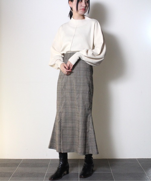 one way（ワンウェイ）の「【oneway】モックネック総針ニット（ニット/セーター・レディース・ブラック/ホワイト/ライトブルー/ライトグリーン/オレンジ/イエロー・FREE）」の15枚目の写真