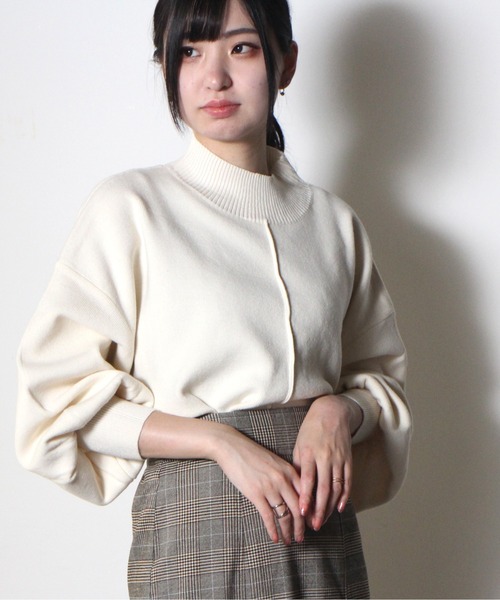 one way（ワンウェイ）の「【oneway】モックネック総針ニット（ニット/セーター・レディース・ブラック/ホワイト/ライトブルー/ライトグリーン/オレンジ/イエロー・FREE）」の22枚目の写真