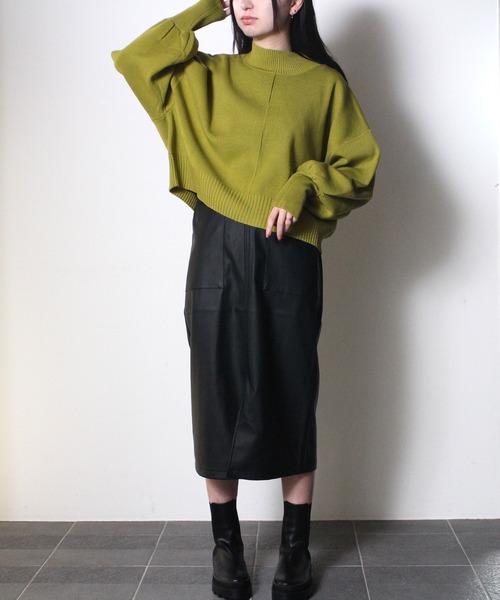 one way（ワンウェイ）の「【oneway】モックネック総針ニット（ニット/セーター・レディース・ブラック/ホワイト/ライトブルー/ライトグリーン/オレンジ/イエロー・FREE）」の16枚目の写真