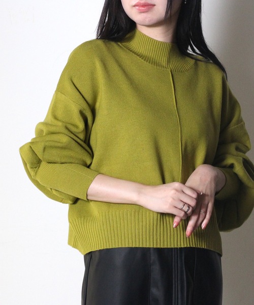 one way（ワンウェイ）の「【oneway】モックネック総針ニット（ニット/セーター・レディース・ブラック/ホワイト/ライトブルー/ライトグリーン/オレンジ/イエロー・FREE）」の19枚目の写真