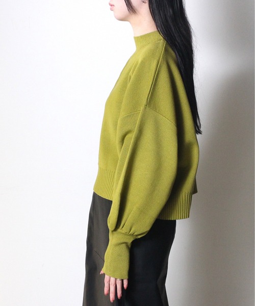 one way（ワンウェイ）の「【oneway】モックネック総針ニット（ニット/セーター・レディース・ブラック/ホワイト/ライトブルー/ライトグリーン/オレンジ/イエロー・FREE）」の14枚目の写真