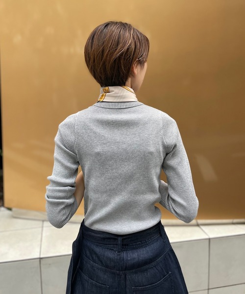 un dix cors（アンディコール）の「大人の日常着インナー　リブタートル（ニット/セーター・レディース・オフホワイト/ブラック/グレー・FREE）」の21枚目の写真