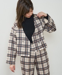 natural couture | モクロディショートジャケット(ノーカラージャケット)