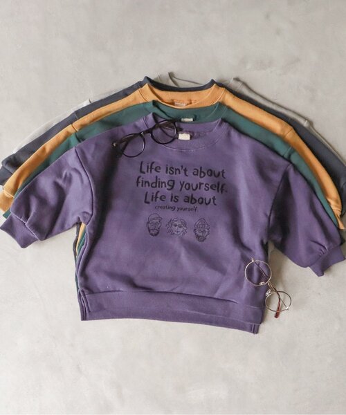 BREEZE by yumi.（ブリーズバイユミ）の「WEB限定グラフィックトレーナー 【BREEZE by yumi.】（スウェット・キッズ・アイボリー/マスタード/チャコール/パープル/グリーン・100/110/140/90/130/80/120）」の5枚目の写真