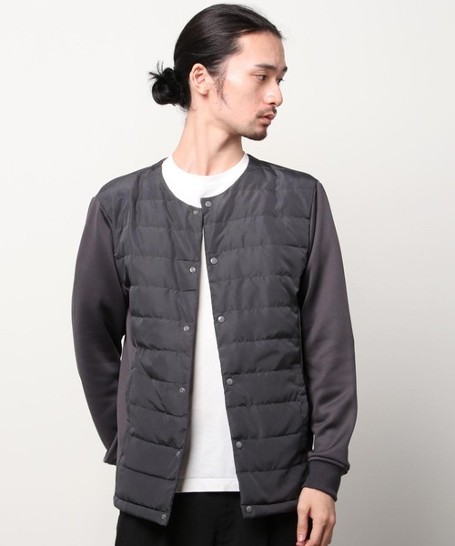 Beno（ビーノ）の「ダウン80% ノーカラー インナー ダウン ジャケット（ダウンジャケット/コート・メンズ・ネイビー/ブラック/グレー系カモフラージュ/チャコールグレー/カーキ/ベージュ・M/LL/L/XL）」の3枚目の写真