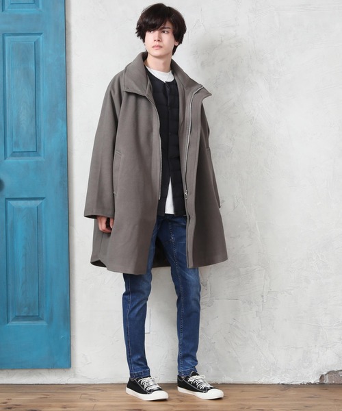 Beno（ビーノ）の「ダウン80% ノーカラー インナー ダウン ジャケット（ダウンジャケット/コート・メンズ・ネイビー/ブラック/グレー系カモフラージュ/チャコールグレー/カーキ/ベージュ・M/LL/L/XL）」の18枚目の写真