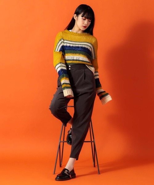 Anside(アンサイド)の「モヘアタッチ×ロービングヤーンプルオーバー(ニット/セーター・レディース・グリーン/イエロー/ベージュ・M)」の21枚目の写真