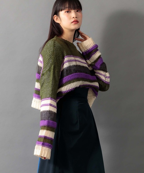 Anside(アンサイド)の「モヘアタッチ×ロービングヤーンプルオーバー(ニット/セーター・レディース・グリーン/イエロー/ベージュ・M)」の16枚目の写真