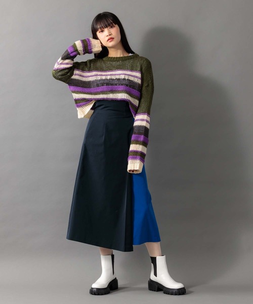 Anside(アンサイド)の「モヘアタッチ×ロービングヤーンプルオーバー(ニット/セーター・レディース・グリーン/イエロー/ベージュ・M)」の5枚目の写真