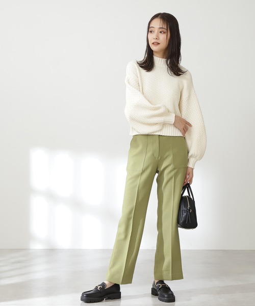 N.（N. Natural Beauty Basic）（エヌエヌナチュラルビューティーベーシック）の「◆柄ＭＩＸニット（ニット/セーター・レディース・ナチュラル/パープル系その他/ライトグリーン・MEDIUM）」の8枚目の写真