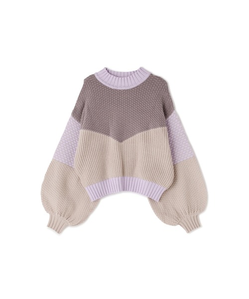 N.（N. Natural Beauty Basic）（エヌエヌナチュラルビューティーベーシック）の「◆柄ＭＩＸニット（ニット/セーター・レディース・ナチュラル/パープル系その他/ライトグリーン・MEDIUM）」の20枚目の写真