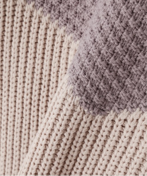 N.（N. Natural Beauty Basic）（エヌエヌナチュラルビューティーベーシック）の「◆柄ＭＩＸニット（ニット/セーター・レディース・ナチュラル/パープル系その他/ライトグリーン・MEDIUM）」の21枚目の写真