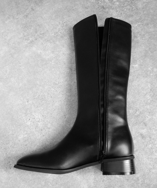 minia（ミニア）の「リブロング　◆（ブーツ・レディース・ブラック/ベージュ・S/M/L/LL）」の6枚目の写真