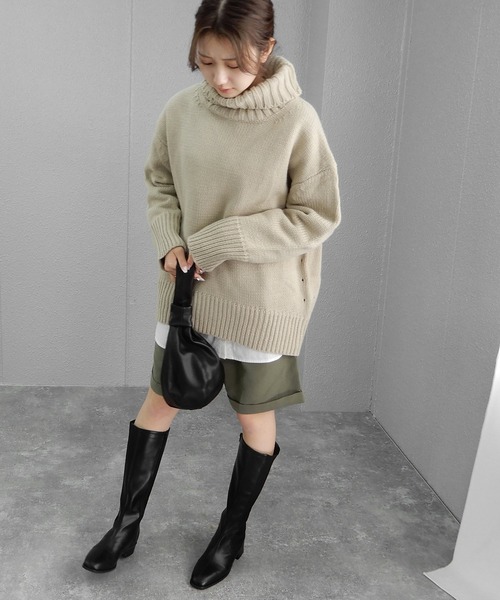 minia（ミニア）の「リブロング　◆（ブーツ・レディース・ブラック/ベージュ・S/M/L/LL）」の19枚目の写真