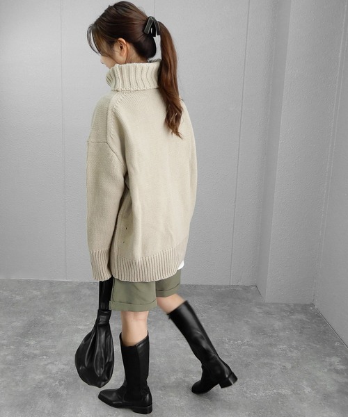 minia（ミニア）の「リブロング　◆（ブーツ・レディース・ブラック/ベージュ・S/M/L/LL）」の18枚目の写真