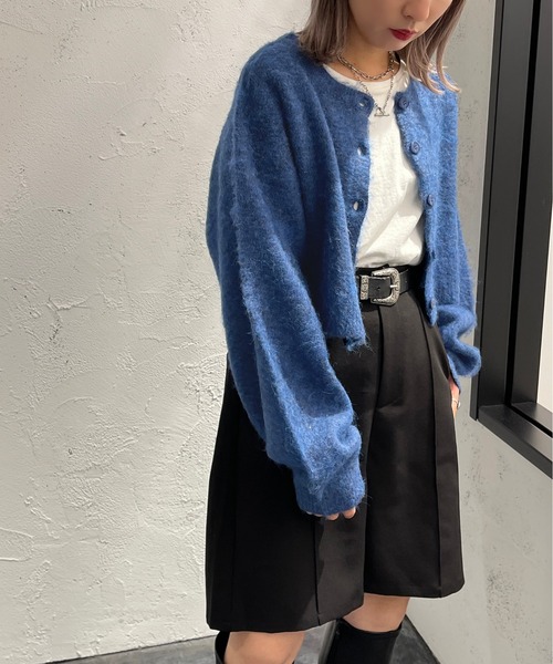 apres jour mignon(アプレジュールミニョン)の「メランジカーディガン【ZOZOTOWN限定アイテム】(カーディガン/ボレロ・レディース・グレー系その他/ブルー/パープル/ダークグリーン・X-LARGE/フリー)」の18枚目の写真