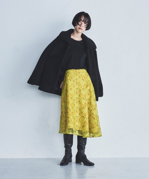 lautreamont BLEUBLANC（ロートレアモンブルーブラン）の「<lautreamont BLEUBLANC>アシンメトリーレーススカート（スカート・レディース・ネイビー/イエロー・9号/11号/7号）」の12枚目の写真