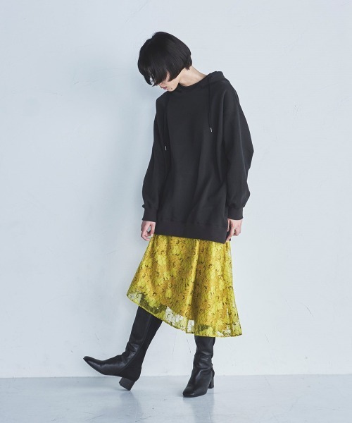 lautreamont BLEUBLANC（ロートレアモンブルーブラン）の「<lautreamont BLEUBLANC>アシンメトリーレーススカート（スカート・レディース・ネイビー/イエロー・9号/11号/7号）」の10枚目の写真