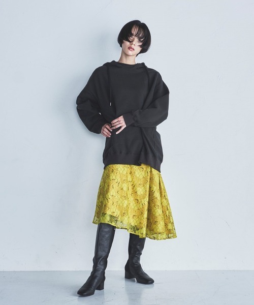 lautreamont BLEUBLANC（ロートレアモンブルーブラン）の「<lautreamont BLEUBLANC>アシンメトリーレーススカート（スカート・レディース・ネイビー/イエロー・9号/11号/7号）」の3枚目の写真