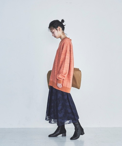 lautreamont BLEUBLANC（ロートレアモンブルーブラン）の「<lautreamont BLEUBLANC>アシンメトリーレーススカート（スカート・レディース・ネイビー/イエロー・9号/11号/7号）」の14枚目の写真