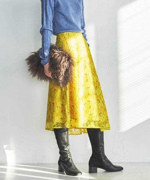 lautreamont BLEUBLANC（ロートレアモンブルーブラン）の「<lautreamont BLEUBLANC>アシンメトリーレーススカート（スカート・レディース・ネイビー/イエロー・9号/11号/7号）」の18枚目の写真