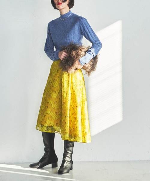 lautreamont BLEUBLANC（ロートレアモンブルーブラン）の「<lautreamont BLEUBLANC>アシンメトリーレーススカート（スカート・レディース・ネイビー/イエロー・9号/11号/7号）」の19枚目の写真