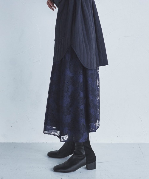 lautreamont BLEUBLANC（ロートレアモンブルーブラン）の「<lautreamont BLEUBLANC>アシンメトリーレーススカート（スカート・レディース・ネイビー/イエロー・9号/11号/7号）」の20枚目の写真