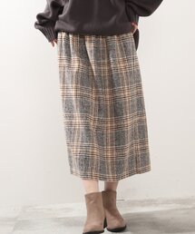 DRESKIP | ウエスト太リブチェックスカート(スカート)