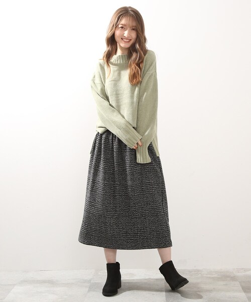 DRESKIP（ドレスキップ）の「◆ウエスト太リブチェックスカート（スカート・レディース・ダークブラウン系1/グレー系その他/キャメル/ブラック系1・00）」の8枚目の写真