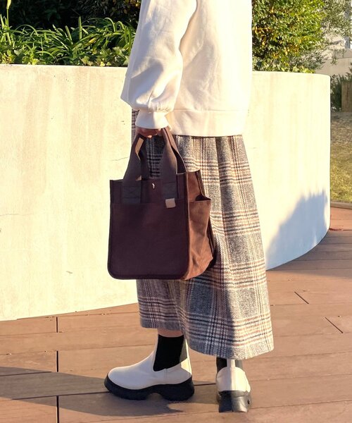 DRESKIP（ドレスキップ）の「◆ウエスト太リブチェックスカート（スカート・レディース・ダークブラウン系1/グレー系その他/キャメル/ブラック系1・00）」の6枚目の写真