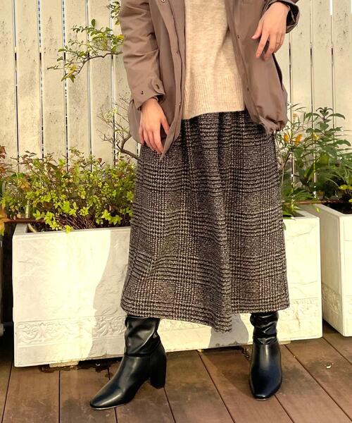 DRESKIP（ドレスキップ）の「◆ウエスト太リブチェックスカート（スカート・レディース・ダークブラウン系1/グレー系その他/キャメル/ブラック系1・00）」の22枚目の写真