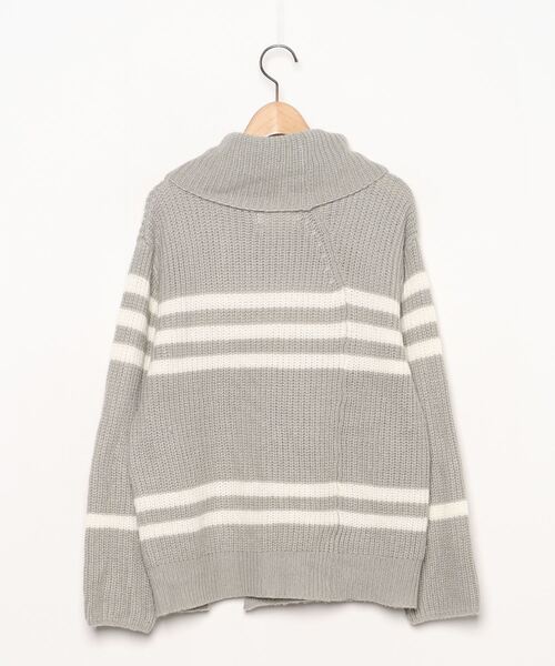 Ungrid（アングリッド）の「ボーダー柄タートルネックニット（ニット/セーター・レディース・グレー・FREE）」の2枚目の写真