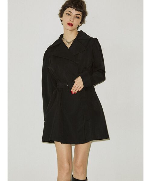 jouetie（ジュエティ）の「ピコレーストレンチミニワンピース（ワンピース・レディース・ブラック/ベージュ/ピンク/ブルー・MEDIUM）」の2枚目の写真