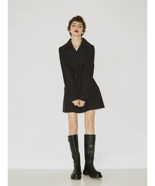 jouetie（ジュエティ）の「ピコレーストレンチミニワンピース（ワンピース・レディース・ブラック/ベージュ/ピンク/ブルー・MEDIUM）」の12枚目の写真