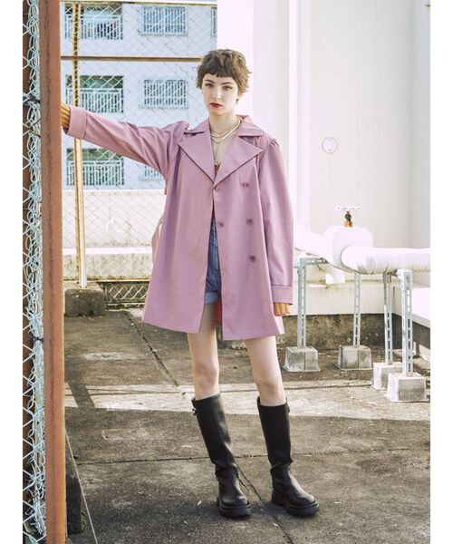 jouetie（ジュエティ）の「ピコレーストレンチミニワンピース（ワンピース・レディース・ブラック/ベージュ/ピンク/ブルー・MEDIUM）」の16枚目の写真