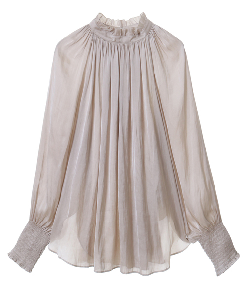 Tiara(ティアラ)の「ヴィンテージサテン2WAYブラウス(シャツ/ブラウス・レディース・グレー/アイボリー/ピンク系その他/シャーベット/ホワイト・FREE)」の6枚目の写真