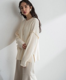 クルーネック2wayニット