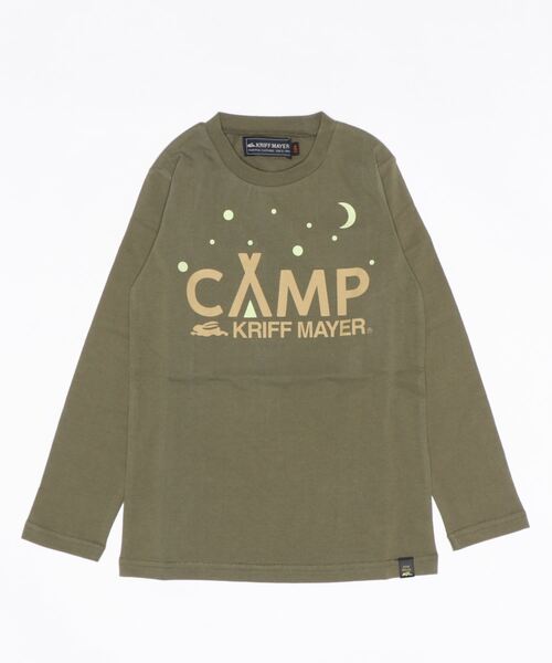 KRIFF MAYER Kid's Collection(クリフメイヤーキッズコレクション)の「光るバラエロンTEE(CAMP)(Tシャツ/カットソー・キッズ・オフホワイト/オリーブ/オートミール/チャコール・120/130/140/150/160/170)」の1枚目の写真